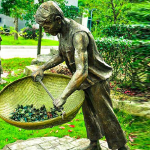 茶文化主题制茶炒茶人物雕塑 茶庄茶园民俗场景工艺流程雕塑