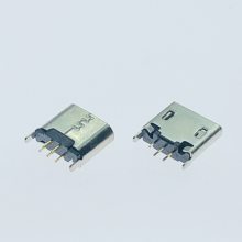 Micro2P直插10.0母座 迈克USB180度立式插件母头 直边无导位