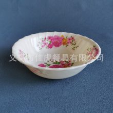 塑料碗 5寸花边内波纹密胺碗美耐皿贴花饭碗 A1工厂出口 一元二元