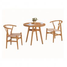 实木餐桌椅 北欧风纯实木圆桌Y字椅子