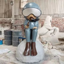 玻璃钢戴潜水镜潜水服潜水员卡通月球表面太空宇航员人物雕塑