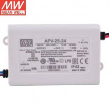 APV-25-24 台湾明纬 25W直流恒压24V1.0***输出 防水LED广告箱电源