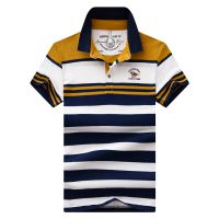 纯棉polo衫男短袖2018夏季新款条纹休闲打底衣服商务翻领绣花t恤