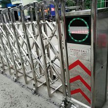 鸿鑫泰不锈钢无轨机器人电动伸缩门 龙岗工厂大门 工地大门安装
