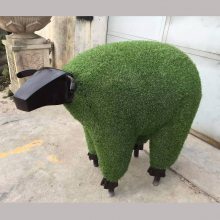 定制玻璃钢仿真动物雕塑 户外草坪创意草皮羊雕塑草地装饰工艺品