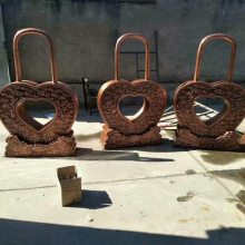 城市同心锁雕塑厂家 定做锁类雕塑 门口同心锁雕塑