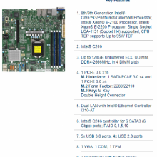 X11SCM-F C246芯片支持8代i3和至强E-2100系列双千兆MATX版型服务器主板