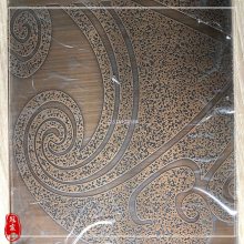 别墅大门装饰工程材料之高端不锈钢镀铜做旧板 手工拉丝发黑板