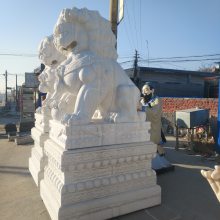 加工汉白玉石狮子 供应精品汉白玉石狮子 石雕狮子汉白玉石狮