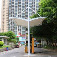 贵阳安装小区出入口收费岗亭膜结构雨棚 工厂园区景观张拉膜大门篷