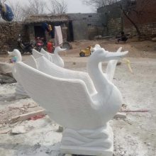 汉白玉石雕天鹅 水景摆件 草坪动物摆件