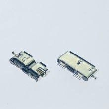 Micro2P直插10.0母座 迈克USB180度立式插件母头 直边无导位