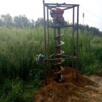 啟航大直徑植樹(shù)挖坑機(jī) 拖拉機(jī)后輸出打眼機(jī) 農(nóng)用汽油手提式鉆孔機(jī)