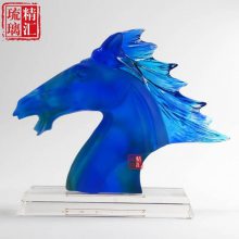广州琉璃工艺品 琉璃装饰品定制 琉璃马头摆件，马到成功家居办公软装工艺品，朋友公司开业乔迁礼品