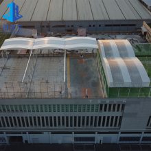 网篮球自动伸缩棚 厂房电动移动雨棚 屋顶悬空推拉篷 抗压强大