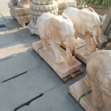 吉祥如意石雕大象 汉白玉石雕动物 石雕小象