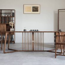 新中式茶桌椅组合 简约禅意待客实木茶台家具处理源头