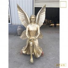 铜雕西方天使雕塑 铸铜罗马雕塑 女神雕塑 红铜欧式人物