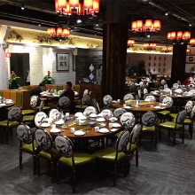 中餐厅圆桌椅子批发，大型中餐菜馆家私定制