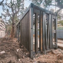 厂家定制加工景观工程大型钢结构廊架户外广场景观异形金属廊架凉亭工程