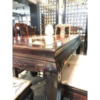 红木家具批发市场印尼黑酸枝现代中式西餐桌7/T