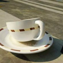 冷饮店仿真玻璃钢咖啡杯雕塑餐厅门口迎宾小品玻璃纤维杯子模型