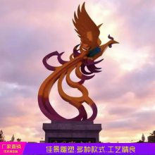 大型园林景观抽象动物城市标识创意凤凰不锈钢雕塑定制加工厂