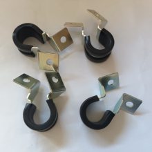 镀锌连胶条卡箍开口折弯定位SPCC汽车金属卡扣P型管夹12定制