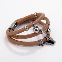 潮流時(shí)尚 拋光 不銹鋼首飾 皮繩手鏈女士蝴蝶型現(xiàn)貨廠家一件代發(fā)