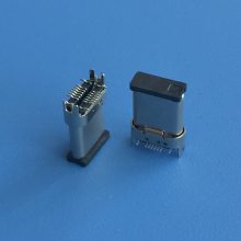 C TYPE 立式贴片公头 16P直立式贴板插头H=10.95mm USB 3.1 180°立贴插头
