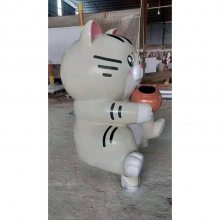 商业美陈卡通动物雕塑企业吉祥物招财猫定制雕塑