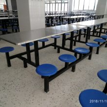 四川学生食堂餐桌椅|不锈钢食堂餐桌椅|饭堂快餐桌椅定制厂家