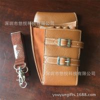 定制品牌美发手提包 斜跨包腰挂式PU 皮革剪刀包理发剪刀套装