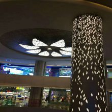 海口酒店大堂定制穿孔图案铝单板 开灯槽孔铝单板 雕花铝单板厂家