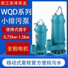 单相小型污水泵220V污水泵家用潜水排污泵50WQD10-12-1.1