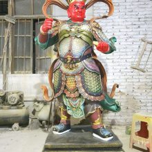厂家直销四大***玻璃钢佛像 佛寺四大金刚彩绘站像 3米四大***站像