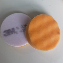 3M02648橙色波浪形海绵抛光垫3寸海绵抛光盘