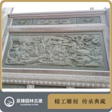 十八罗汉墙堵浮雕 寺庙大殿门前壁画 佛像影壁墙石雕生动传神