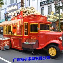 双层巴士复古餐车 美食小吃售卖亭 步行街饮料商铺