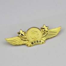 厂家定做***会员金属翅膀徽章定做logo个性员工胸牌学校校徽勋章