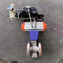 VQ677H-16P带定位器调节气动对夹式V型球芯球阀