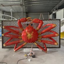 海洋雕塑 玻璃钢机动螃蟹 关节活动灵活门店招牌