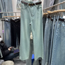四季青批发市场清货女式牛仔裤新款弹力阔腿裤韩版宽松老爹裤