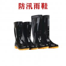 抗洪救灾鞋绿色低筒钢头PVC防汛雨鞋加厚牛筋底雨靴