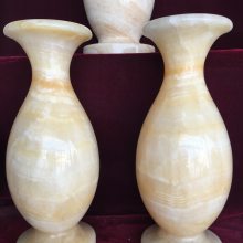 石雕花瓶 石雕工艺品 花瓶摆件 家庭装饰冰花玉花瓶