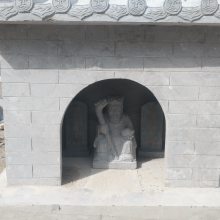 石雕青石土地公祠 石庙摆件土地公小庙 小庙祠乡村供拜