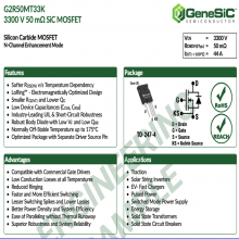 GeneSiC|GeneSiCоƬG2R50MT33K 3300 V 50 m SiC