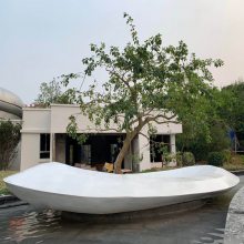 肇庆学院玻璃钢花坛雕塑 景观玻璃钢树池雕塑