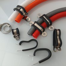 镀锌连胶条卡箍开口折弯定位SPCC汽车金属卡扣P型管夹12定制