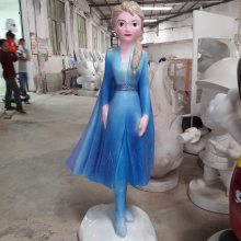 动漫冰雪奇缘艾沙雕塑 玻璃钢女王皇后安娜公主卡通娃娃雕塑